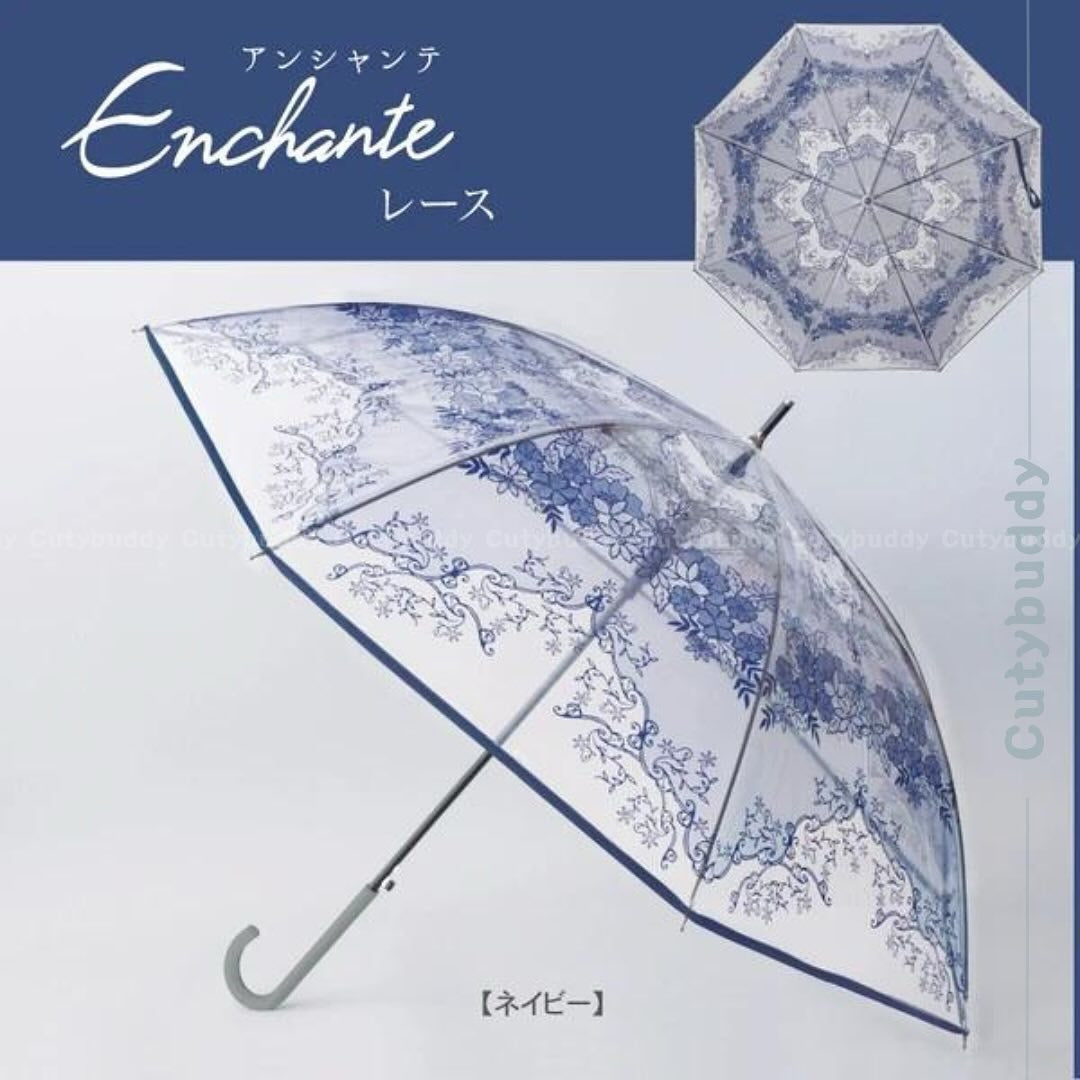 🇯🇵日本 Enchanté Lace pattern fabric umbrella 時尚蕾絲圖案長傘