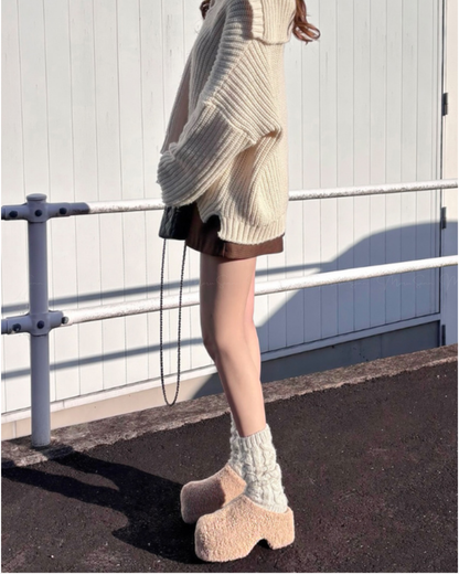 🇯🇵 JAPAN ♥ Thick-soled boa clog sandals ♥ 厚底波阿木屐涼鞋  🔎 ɪᴛᴇᴍ ɴᴏ.： SS-jgzr12620