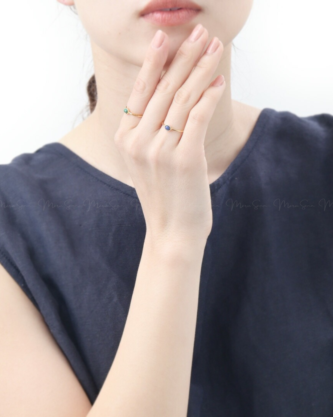 🇯🇵 Japan Silver925 Elegant natural gemstone and power stone silver split ring ◇ 日本 Silver925 優雅天然寶石和能量石銀開合戒指  🔎 ɪᴛᴇᴍ ɴᴏ：SS-jrsvr200