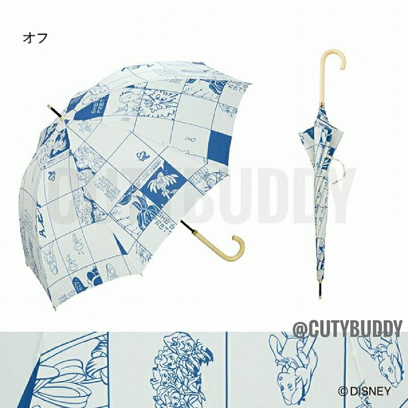 🇯🇵日本 DISNEY PDC x ALICE 愛麗絲夢遊仙境 漫畫風格 防UV長柄傘 UMBRELLA ディズニー キャラクター 晴雨兼用 UVカット  ふしぎの国のアリス 木製ハンドル カジュアル