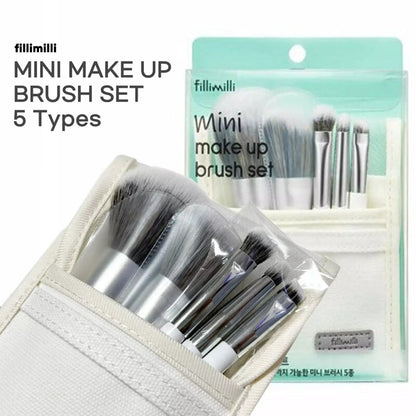 (特價售完即止)🇰🇷韓國｜新手都適合｜FILLIMILLI Mini Makeup Brush Set 一套五支全面用化妝掃套裝(送收納袋) 필리밀리 미니메이크업브러시세트