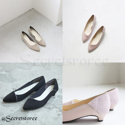 🇯🇵日本製｜極度百搭的一對！｜ JELLY BEANS OL斯文返工鞋 アシンメトリーカットパンプス<ふわさら>/125-63930