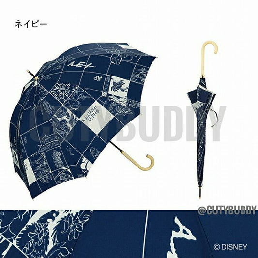 🇯🇵日本 DISNEY PDC x ALICE愛麗絲夢遊仙境 漫畫風格 防UV長柄傘 UMBRELLA ディズニー キャラクター 晴雨兼用 UVカット  ふしぎの国のアリス 木製ハンドル カジュアル