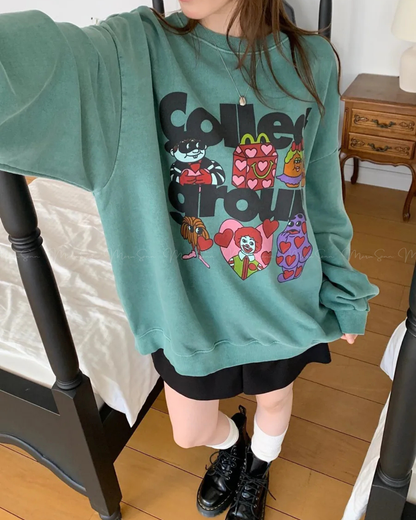 🇰🇷KOREA ♥ 歡樂兒童餐Collect Group角色印花衛衣 Hoodie 🔎SS-KSS98905788