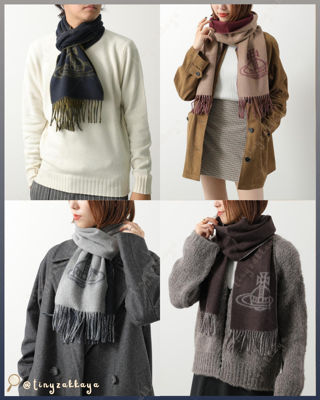 🇯🇵JAPAN ♥ VIVIENNE WESTWOOD Double Orb logo Scarf 復古風羊毛雙面星球logo頸巾披肩 ＼一條頸巾可以搭出兩種風格！風格自由切換，型格百搭／