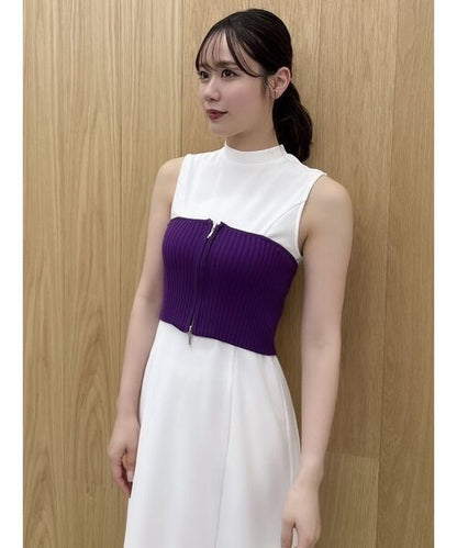 (50%off)🇯🇵 JAPAN ♥ Double-Zip Ribbed Knit Bustier 雙拉鍊羅紋針織背心 (2色) jr5693