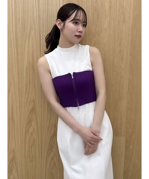 (50%off)🇯🇵 JAPAN ♥ Double-Zip Ribbed Knit Bustier 雙拉鍊羅紋針織背心 (2色) jr5693