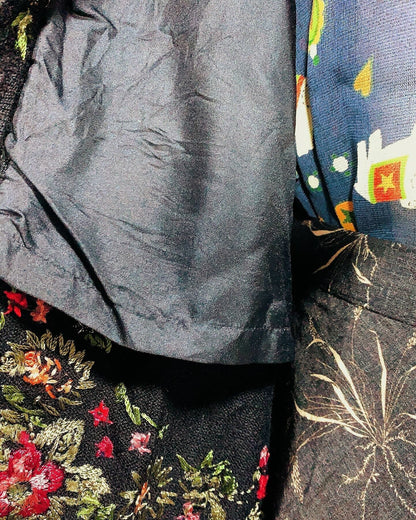 🇯🇵Japanese Vintage Black Rose Outer Embroidered Rose Red Jacket🔎 ss-vin068