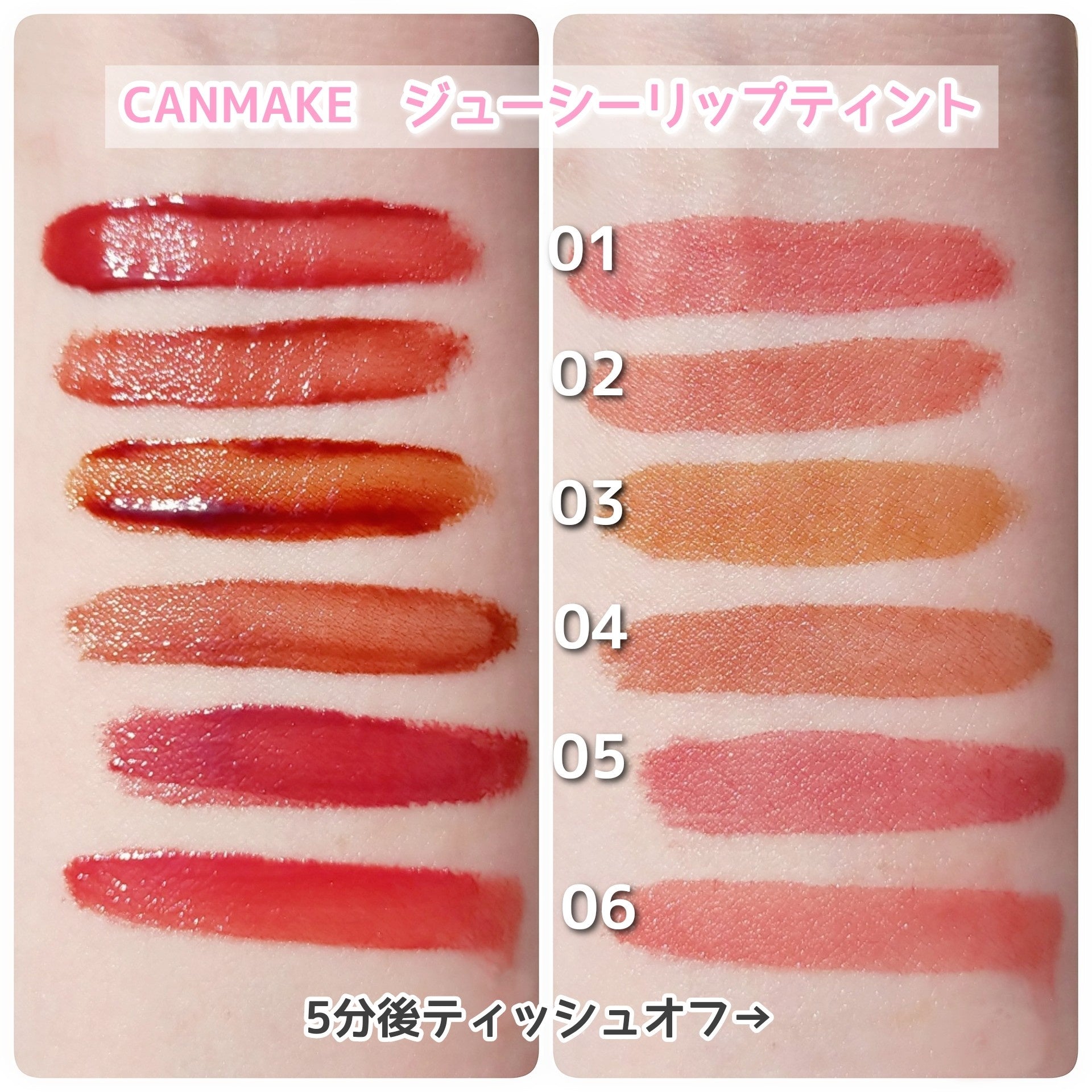 預訂) 🇯🇵日本|5分鐘打造完美水油比例|CANMAKE Juicy Lip Tint 果漾