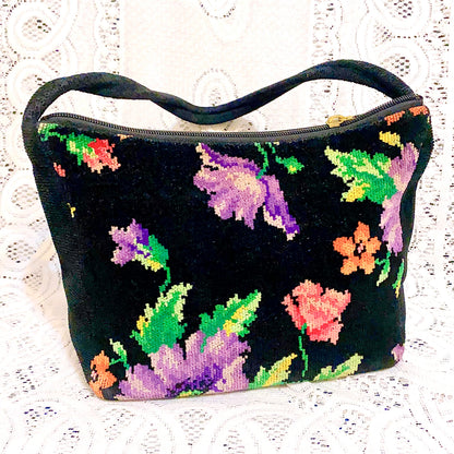 🇯🇵日本古著｜Vintage Bags - Feiler 黑底花花袋
🔎 ss-vin437
