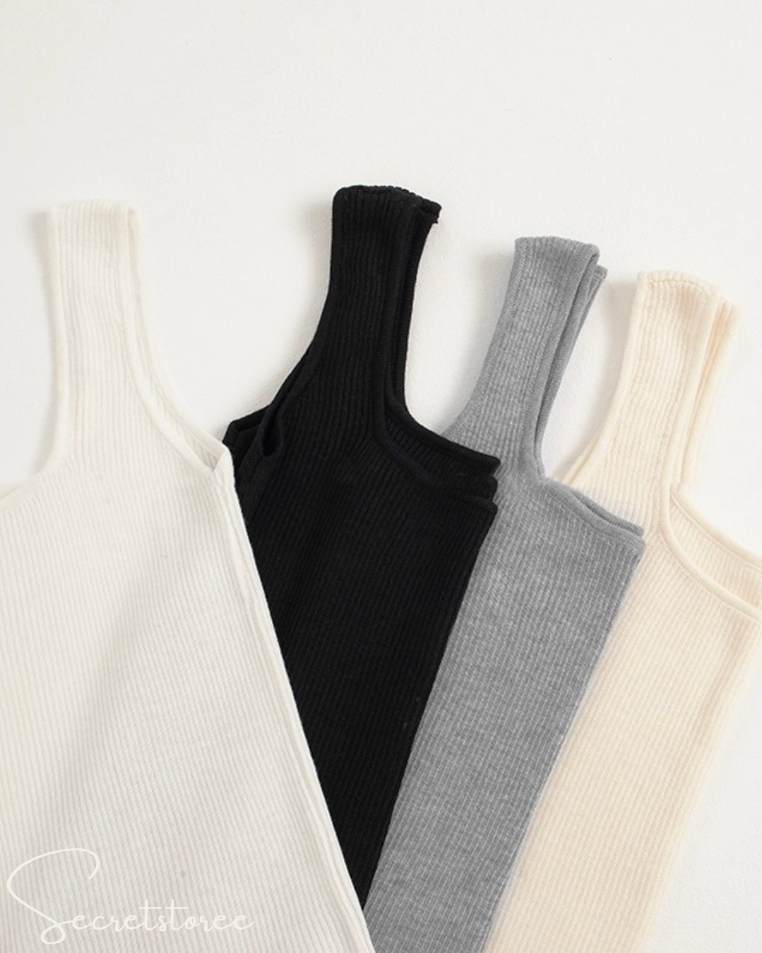 🇰🇷韓國｜百搭素色彈力顯瘦顯胸背心（4色入）
★ 產品編號🔎 SS-ks4fb27800