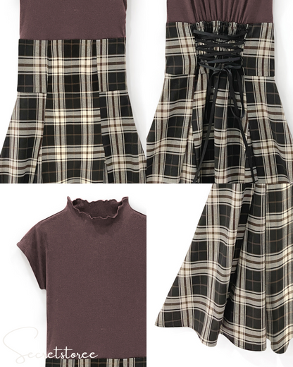 🇯🇵日本｜格紋後背宮廷繫帶連身裙 one piece
★ 產品編號🔎 SS-grut0934