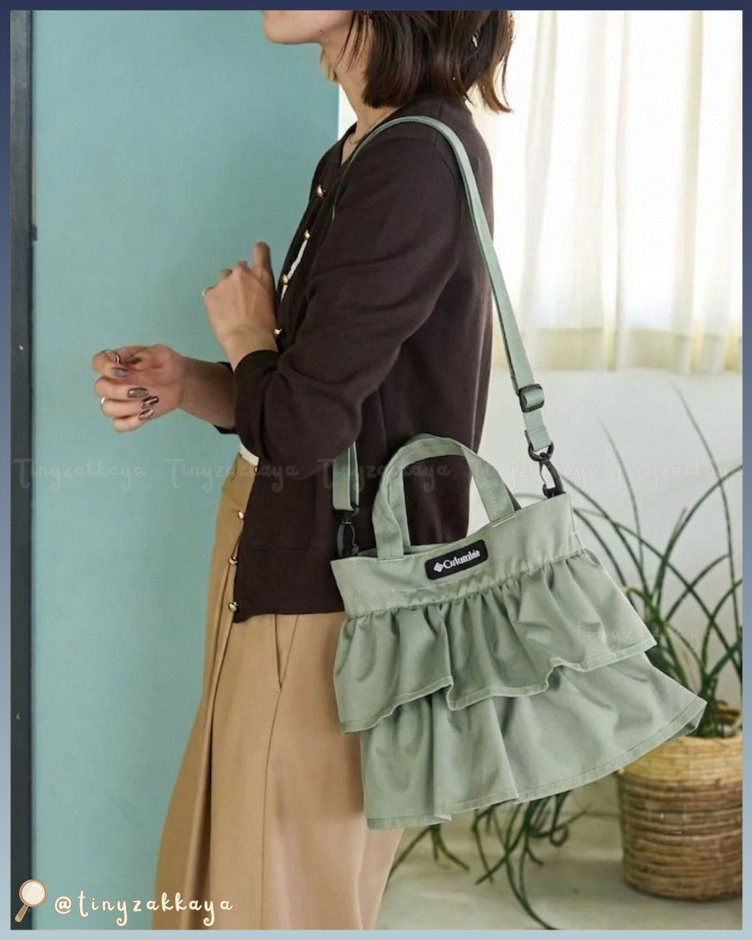 🇯🇵JAPAN ♥ Columbia × FREAK'S STORE New Woolley Cove Shoulder Tote 2WAY輕量 雙層荷葉邊小巧斜挎袋