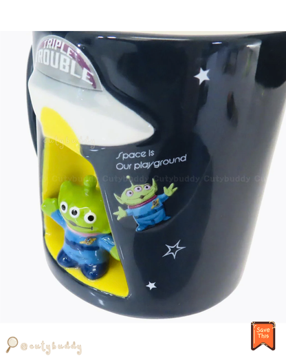 🇯🇵日本 ♡ DISNEY Alien 3D Spaceship Ceramic Mug 迪士尼三眼仔太空船杯 ディズニー エイリアン UFOマグ