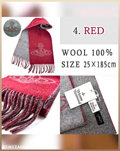 🇯🇵JAPAN ♥ 日本版Vivienne Westwood Double Logo Scarf復古風羊毛雙面頸巾披肩 \ 100% 羊毛製成，保暖又百搭 /