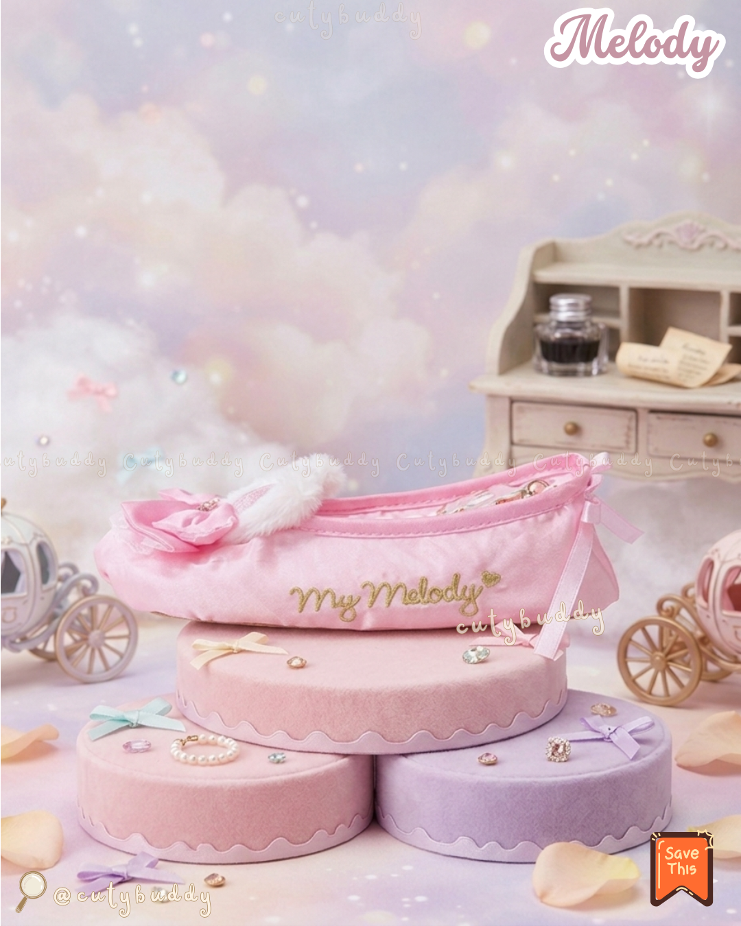 🇯🇵日本♡ SANRIO Bunnies Ballerina 兔仔芭蕾舞者造型系列 芭蕾舞鞋形收納袋