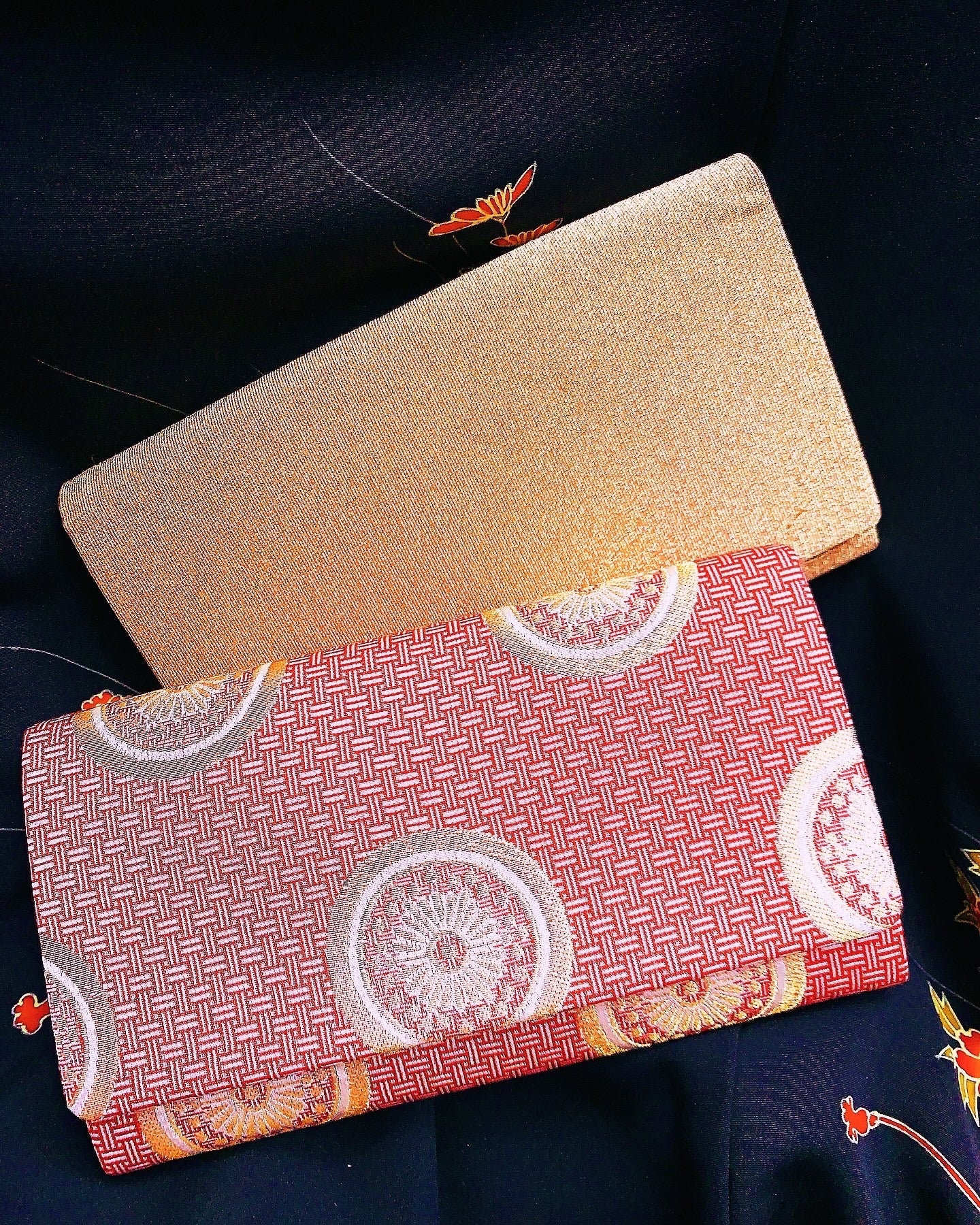 🇯🇵JAPAN Vintage ♡ Bags (Frame Purse/Frame Clutch/Kuchi Bag/Wallet)｜ 🇯🇵Japanese Vintage♡ Handbags (Gold Nishiki Woven Nishijin Woven Japanese Handbags/Pocket Gold Bags/Purse Bags)｜🔎 ss-vin098 &amp; ss-vin100