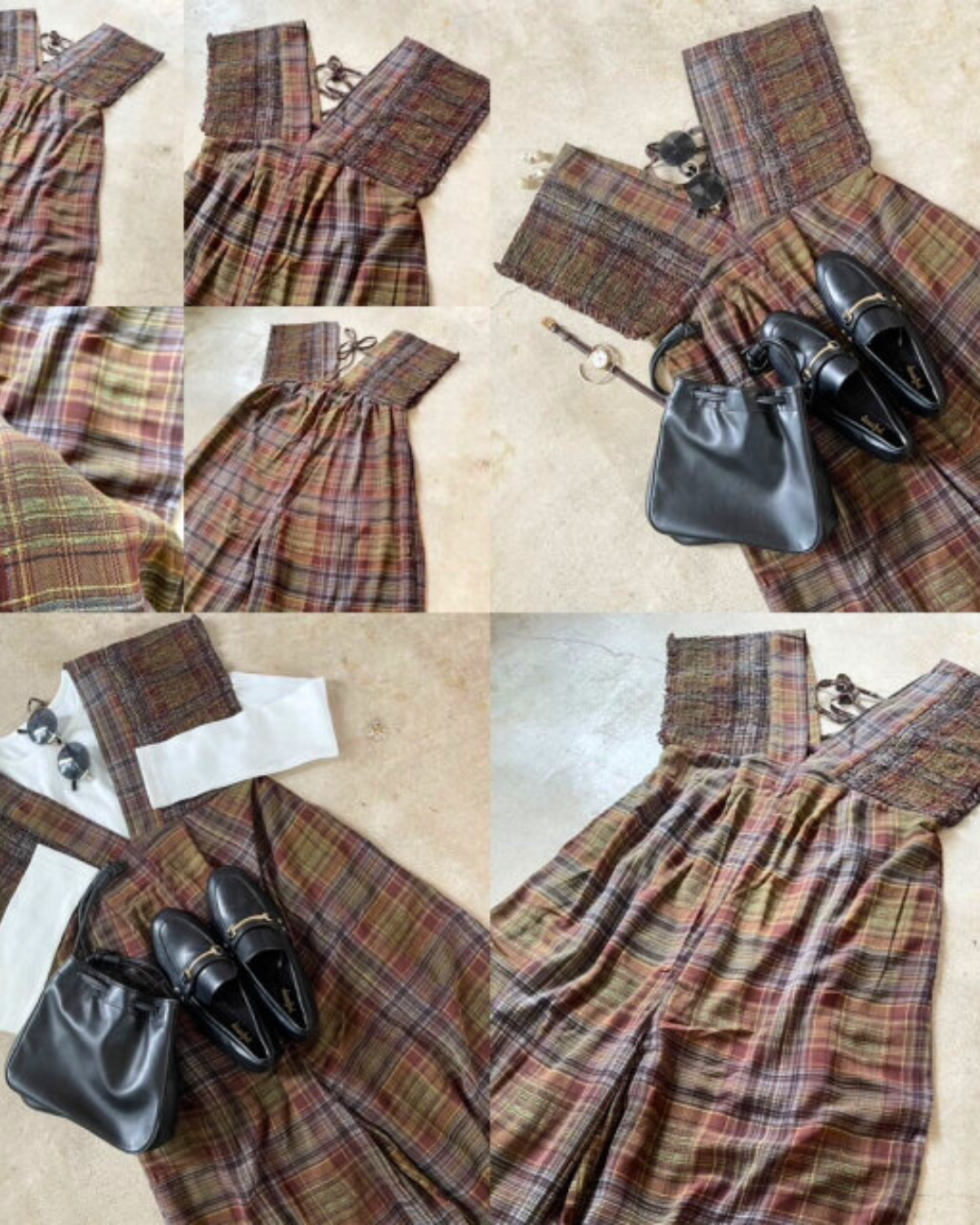 (UK🇬🇧)🇯🇵 JAPAN ♥ Rejoule Checkered Shirred Overalls ♥ Rejoule 格紋褶皺連身褲  🔎 ɪᴛᴇᴍ ɴᴏ：SS-JSR256510440