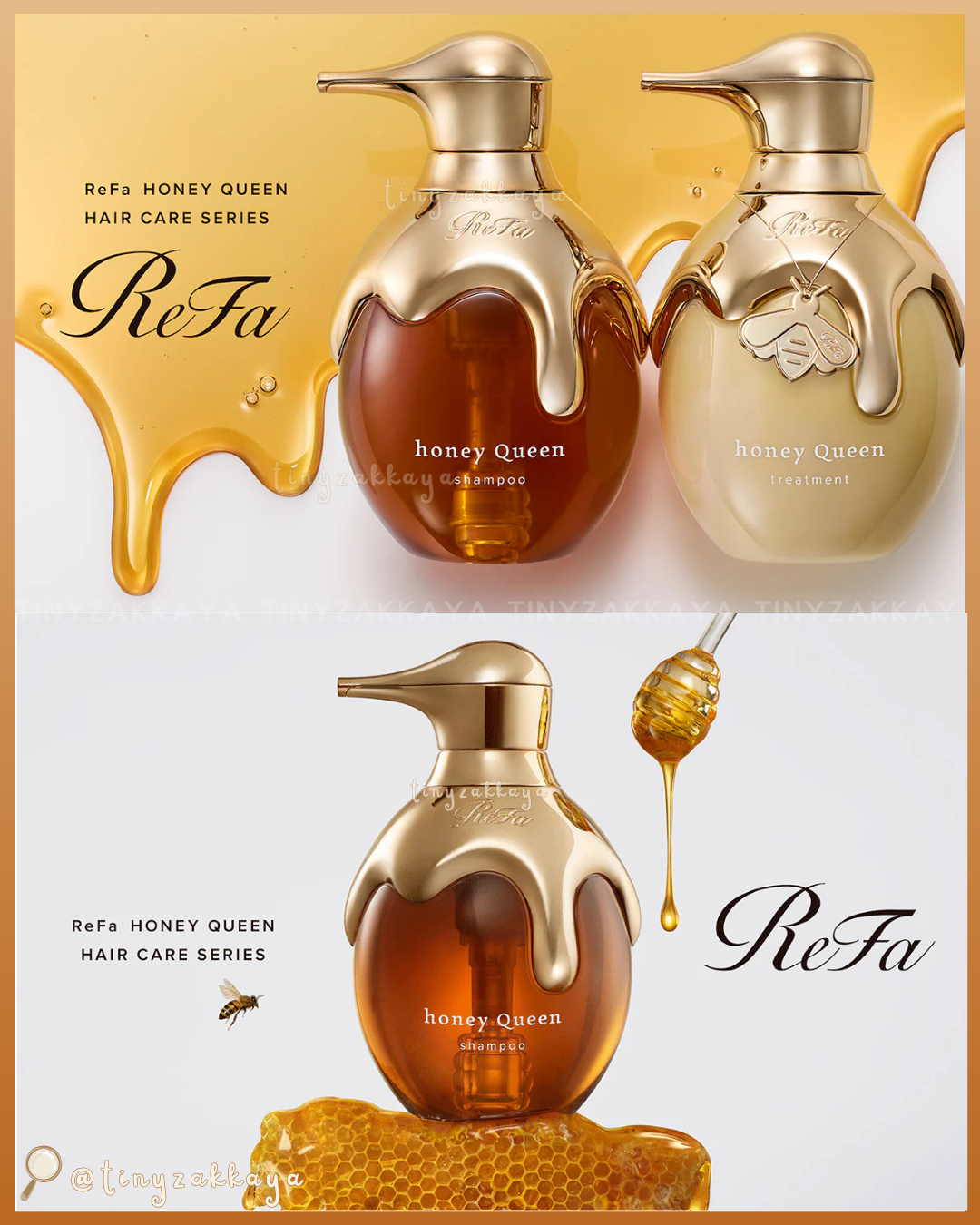 🇯🇵日本 ♥ 🍯ReFa Honey Queen Shampoo 500mL／Treatment 500g 蜂王漿蜂蜜修護護理系列-洗頭水／護髮素
