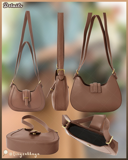 🇯🇵JAPAN ♥ 3-way Retro Leather Saddle Shoulder Bag 3-way 金屬扣環流線馬鞍腋下包 \不挑穿搭風格，最適合日常使用/
