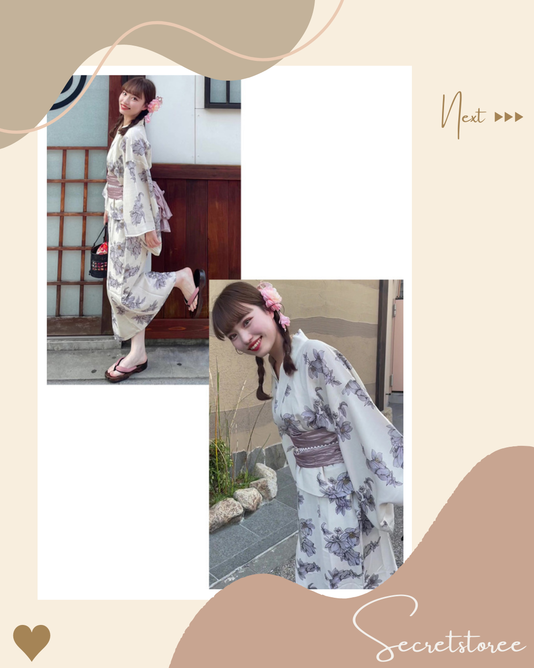 🇯🇵日本｜萬用2way 花卉圖案3件套浴衣 連身裙
★ 產品編號🔎 SS-ggi1405