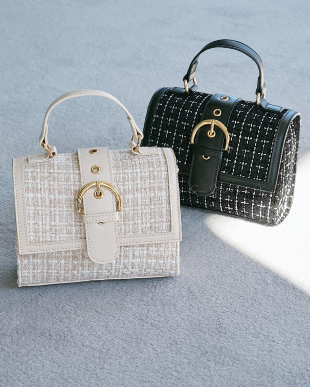 (🇬🇧UK) 🇯🇵 JAPAN ♥ 2Way Checkered x Leather Square Shoulder Bag 2Way格紋X皮革方形單肩包 🔎 ɪᴛᴇᴍ ɴᴏ.： SS-jgtr358aa