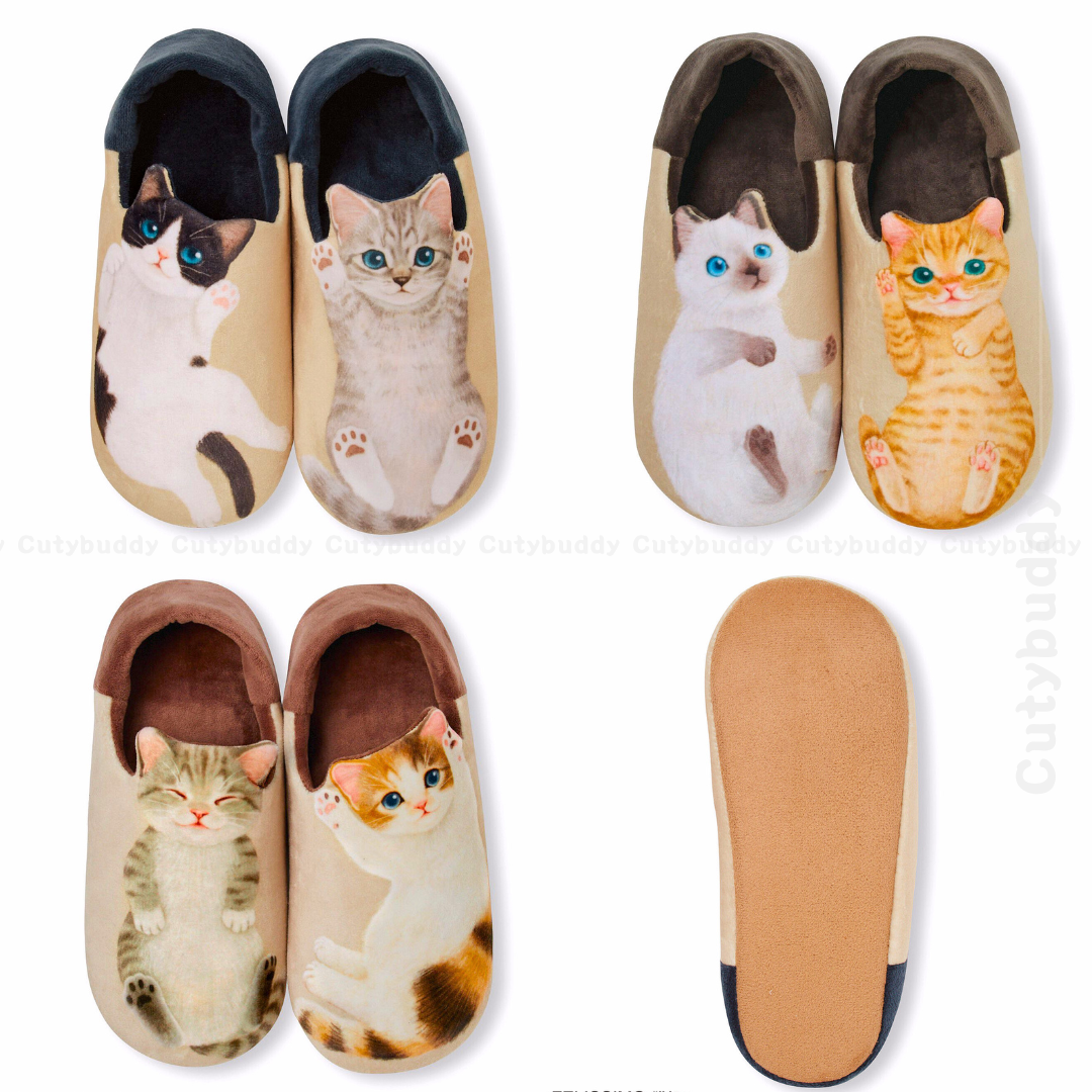 🇯🇵日本 四腳朝天的小貓咪 室內家居拖鞋 Cat Slippers