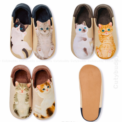 🇯🇵日本 FELISSIMO Cat Slippers 四腳朝天的小貓咪 室內家居拖鞋