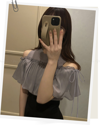 🇯🇵Japan 2-way shoulder open knit blouse ◇ 日本 2way肩部鏤空針織襯衫 🔎 ɪᴛᴇᴍ ɴᴏ：SS-jgmb15730