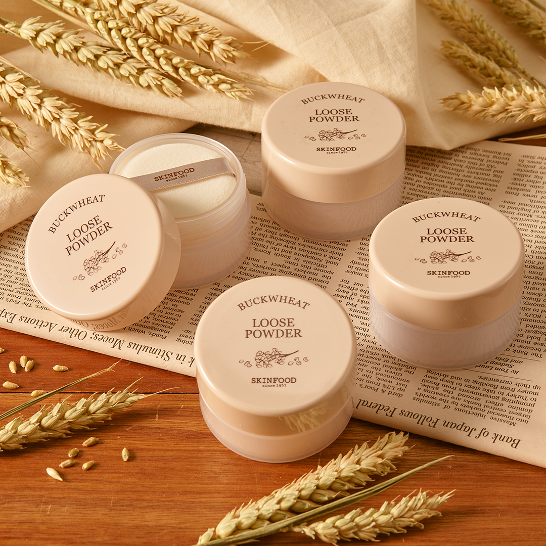 🇰🇷韓國｜集遮瑕、控油、磨皮效果於一身LM平替多用途碎粉｜SKINFOOD 小麥持久定妝有色碎粉 Buckwheat loose powder