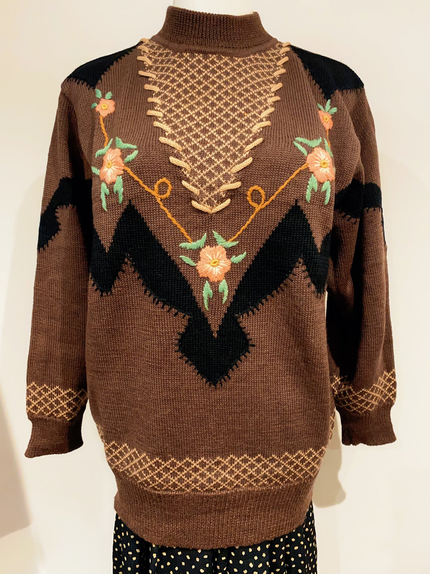 🇯🇵日本古著｜VintageClothes - 刺繡花花冷衫 sweater 🔎 ss-vin390