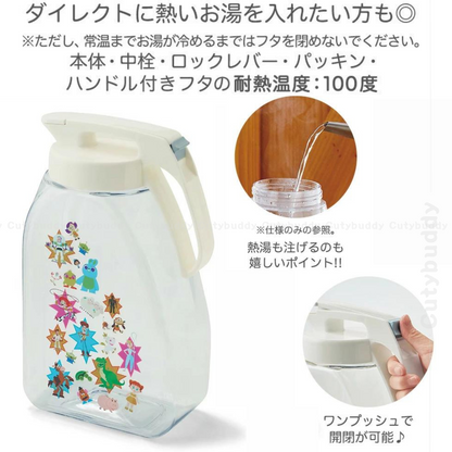 🇯🇵Japan Disney 3.0L Cold Water Bottle Seamless Pitcher Hot Water Safe Heat-resistant vertical and horizontal dual-use cold water pitcher 3.0L 