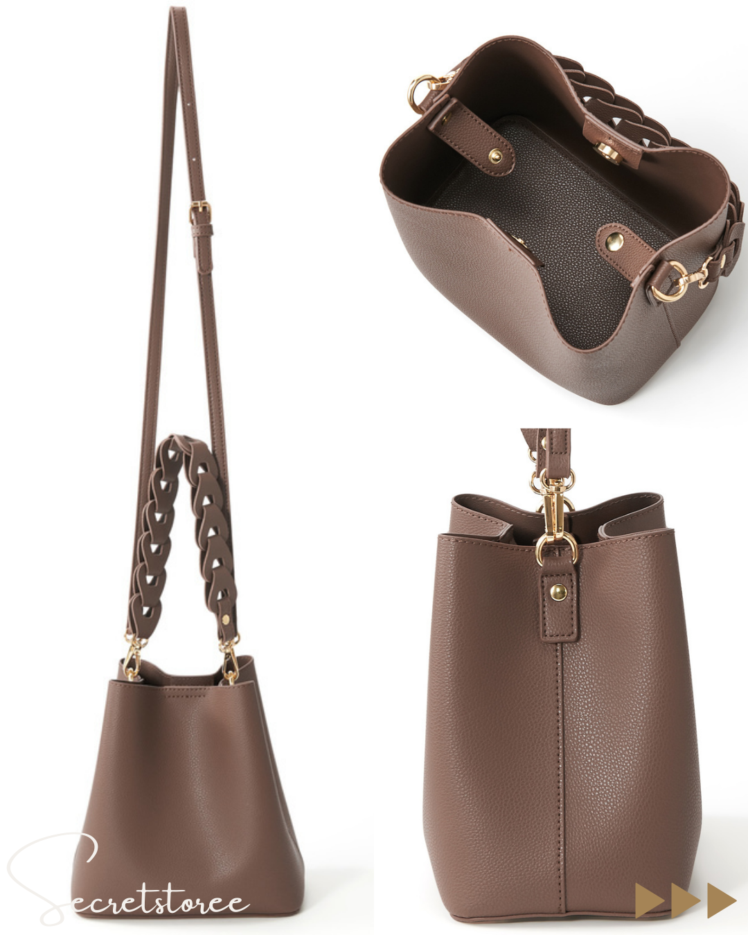 🇯🇵Japan｜2Way chain handle leather bucket bag (4 colors)
 ★ Product number 🔎 SS-gyt5580