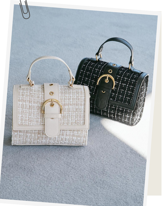 (🇬🇧UK) 🇯🇵 JAPAN ♥ 2Way Checkered x Leather Square Shoulder Bag 2Way格紋X皮革方形單肩包 🔎 ɪᴛᴇᴍ ɴᴏ.： SS-jgtr358aa