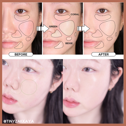 🇰🇷Korea｜Olive Young's best-selling concealer!｜THE SAEM Perfect 3 in 1 3-color concealer 01&amp;02
 The SAEM Cover Perfection Triple Pot Concealer