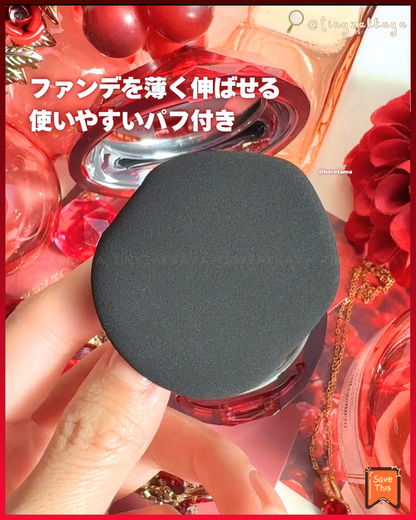 🇯🇵日本 ♥ TIRTIR Mask Fit Ruby Mesh Cushion 
持久定妝紅寶石透亮水光氣墊粉餅 SPF30PA++ \ 紅寶石外型超吸睛👀所有肌膚都有輕薄無瑕水光妝 /