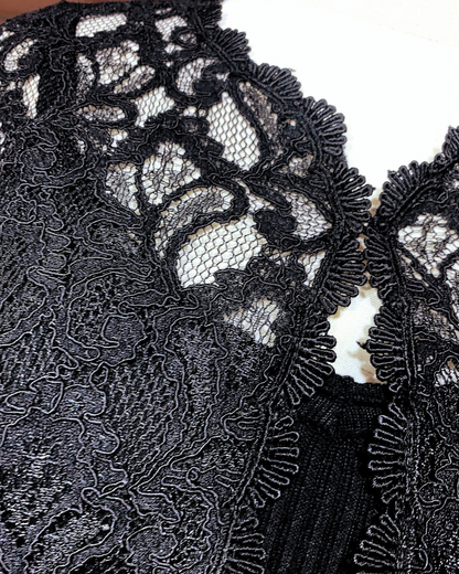 🇯🇵 Vintage Black Classic Lace Cardigan🔎 ss-vin062