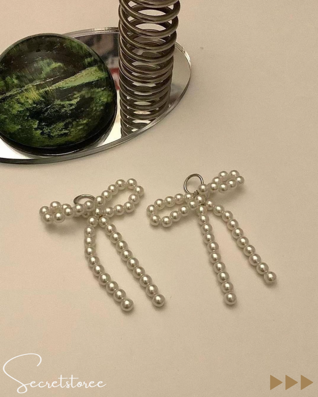 🇰🇷Korean-made pearl bow shoe buckle decoration (one pair) ★ Product No.🔎 SS-sb111850