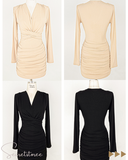 🇯🇵日本｜性感顯瘦修腰扭褶洋裝（2色入）one-piece
★ 產品編號🔎 SS-s2fg1717