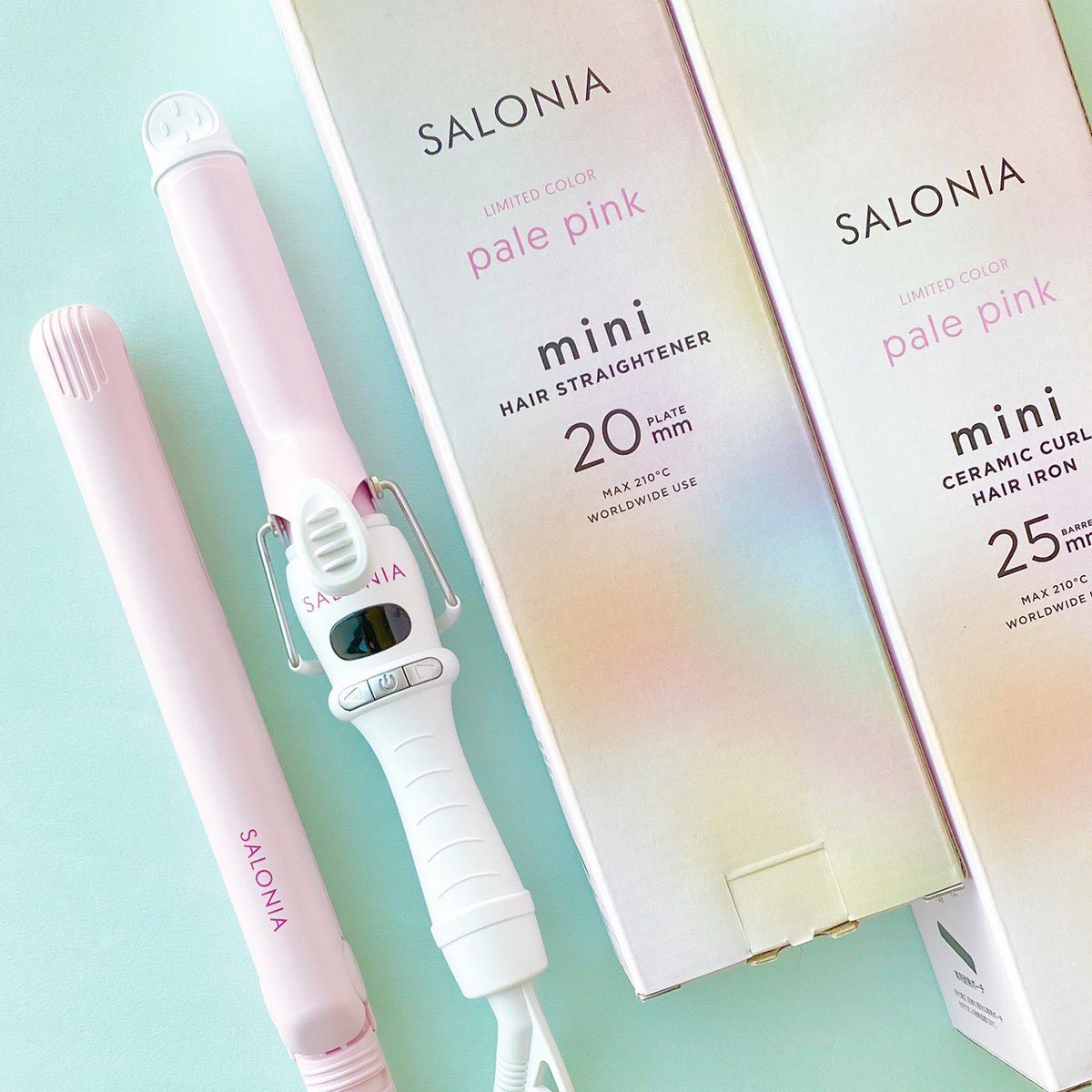 🇯🇵日本｜絕版激罕｜SALONIA 2021春限定色 直髮夾 / 2用夾  Spring Limited Clear Pink  ストレートヘアアイロン クリアピンク