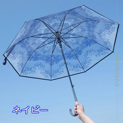 🇯🇵日本 Enchanté 時尚蕾絲圖案長傘 Lace pattern fabric umbrella