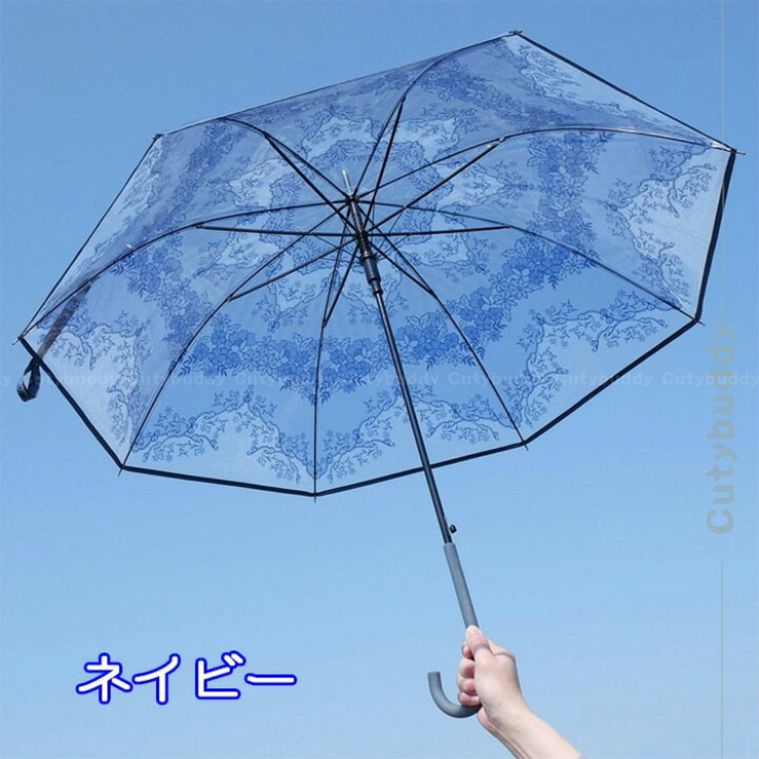 🇯🇵日本 Enchanté Lace pattern fabric umbrella 時尚蕾絲圖案長傘