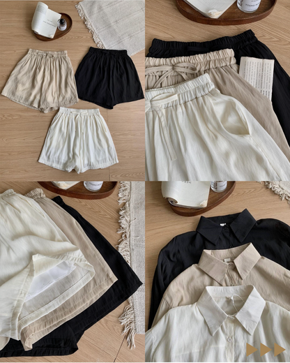 🇰🇷Korean cotton and linen casual three-piece set (3 colors)
 ★ Product Code 🔎 SS-sb13838 