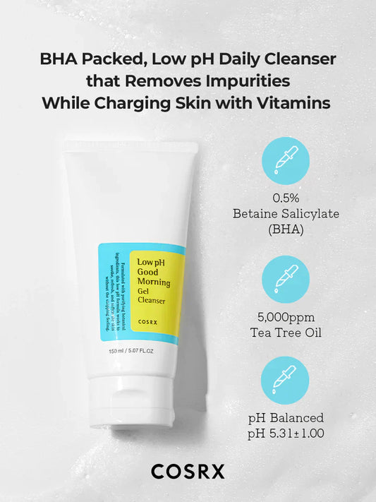 🇰🇷韓國｜COSRX 王牌產品，敏感暗瘡肌可用｜COSRX 低pH值弱酸性溫和早安潔面 low pH Good Morning Gel Cleanser