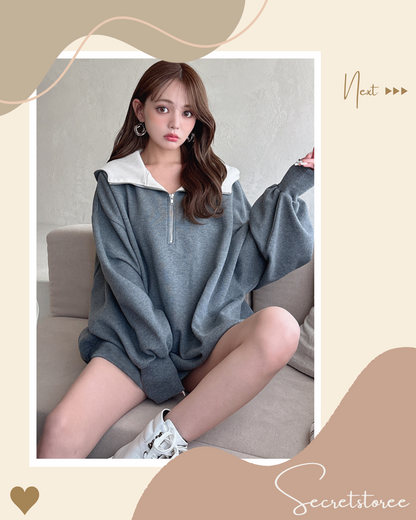 🇯🇵Japan｜Zip-up Hooded Sweat-Wicking Mini Dress (3 Colors) SS-gpm3870 