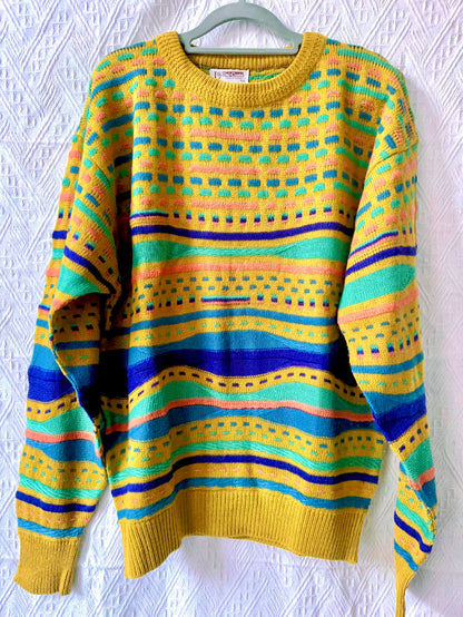 🇯🇵日本古著｜ VintageClothes -  古瓜紋冷衫 Notorious Sweater  Coogi style 🔍ss-vin387