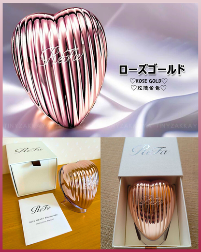 🇯🇵JAPAN♥ REFA Heart Brush Ray 3D Detangling Brush with Mirror\ Anti-static and anti-tangling! Mirror creates a full-function easy-to-carry comb / リファハートブラシレイ