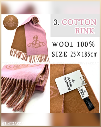🇯🇵JAPAN ♥ 日本版Vivienne Westwood Double Logo Scarf復古風羊毛雙面頸巾披肩 \ 100% 羊毛製成，保暖又百搭 /