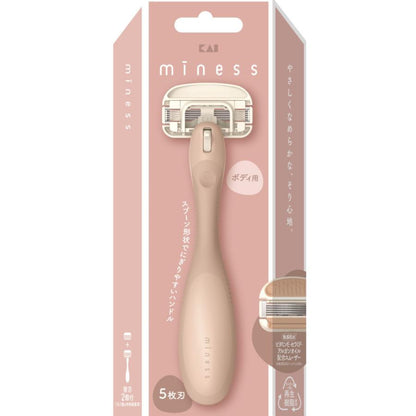 🇯🇵Japan KAI MINESS Razor for Body Razor with 2 Replacement Blades Women's 5-Blade Body Razor (with 2 Replacement Blades) Kai-in MINESS Body Razor with 2 Replacement Blades