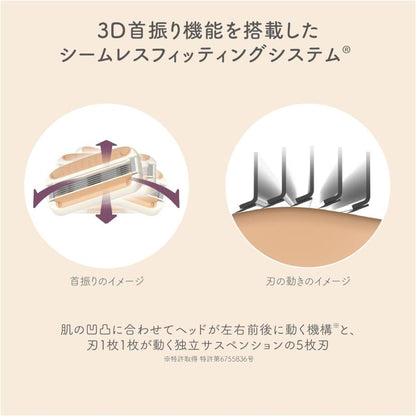 🇯🇵Japan KAI MINESS Razor for Body Razor with 2 Replacement Blades Women's 5-Blade Body Razor (with 2 Replacement Blades) Kai-in MINESS Body Razor with 2 Replacement Blades